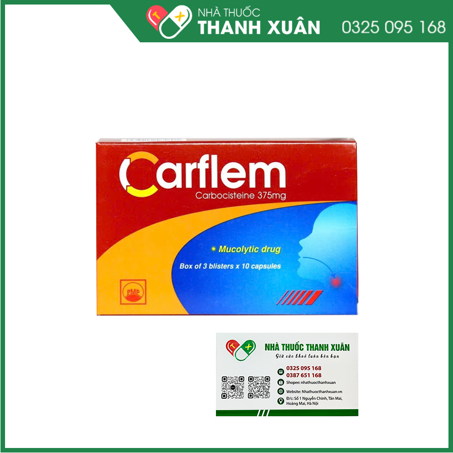 Carflem thuốc điều trị các bệnh hô hấp có kèm tăng tiết đờm